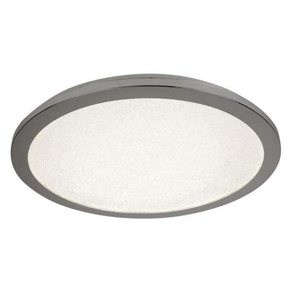 Scilly LED Flush Light Small In Chrome And Crystal Sand | Bed Sava