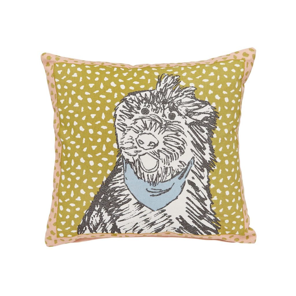 Scion Doggy Day Care Cushion 45cm x 45cm, Mustard