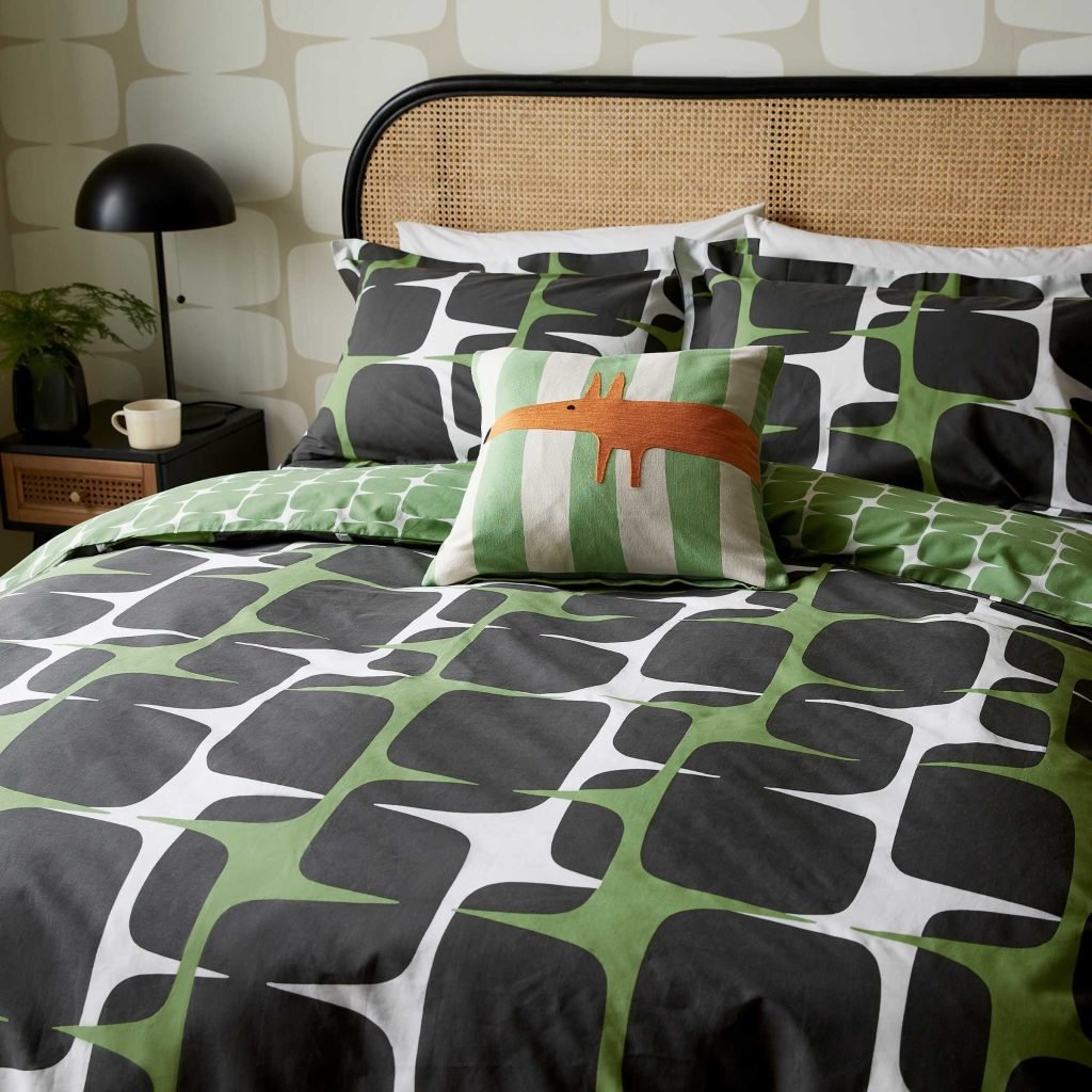 Scion Going Lohko Super Kingsize Duvet Cover Set, Juniper & Liquorice