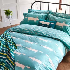 Scion Mr Fox Super Kingsize Duvet Cover Teal | Bed Sava