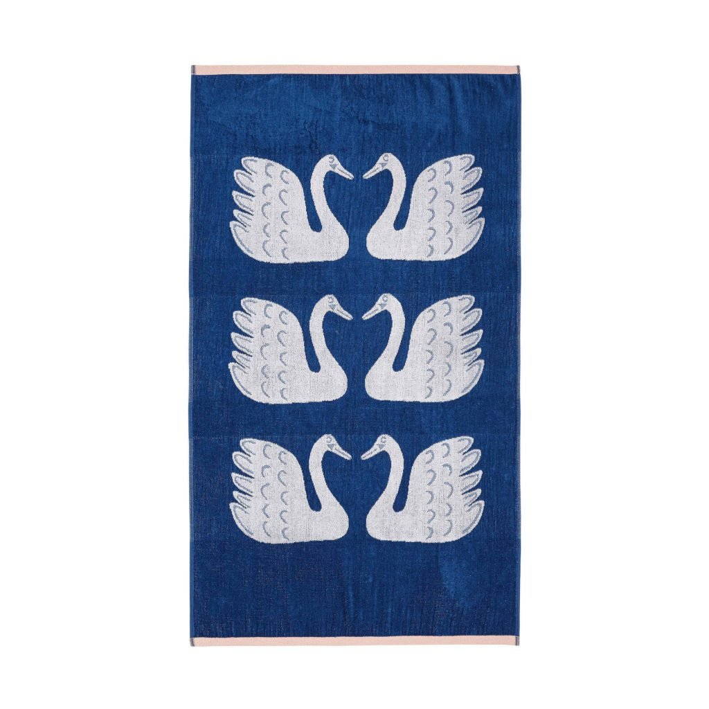 Scion Swim Swam Swan Bath Towel, Denim