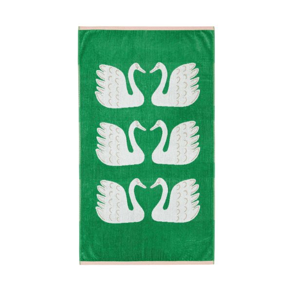 Scion Swim Swam Swan Guest Towel Mint Leaf | Bed Sava