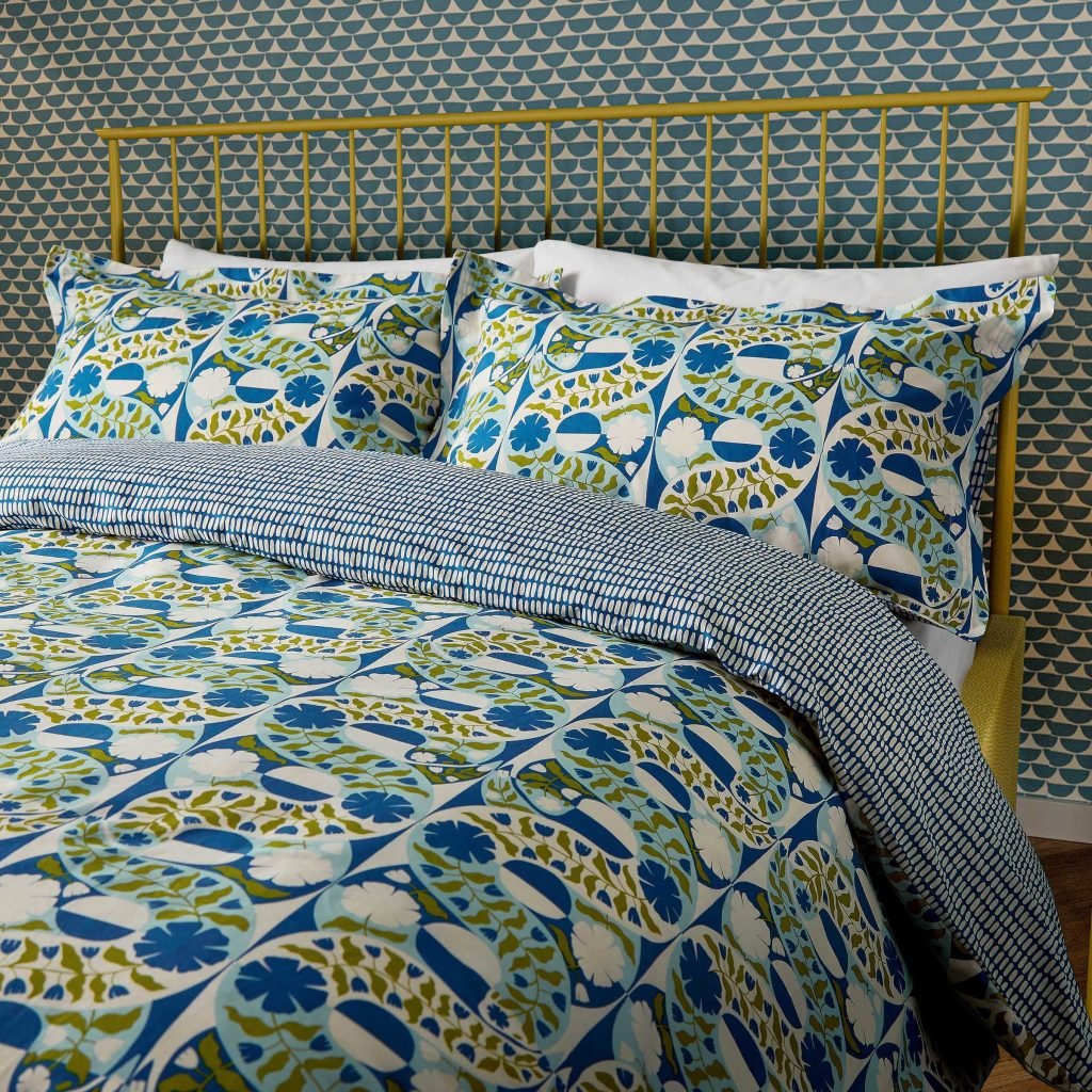 Scion Twist & Turn Double Duvet Cover Set, Indigo