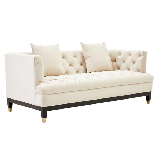 Scranton Fabric 2 Seater Sofa In Ivory | Bed Sava