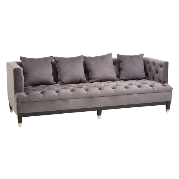 Scranton Fabric 3 Seater Sofa In Pirate Grey | Bed Sava