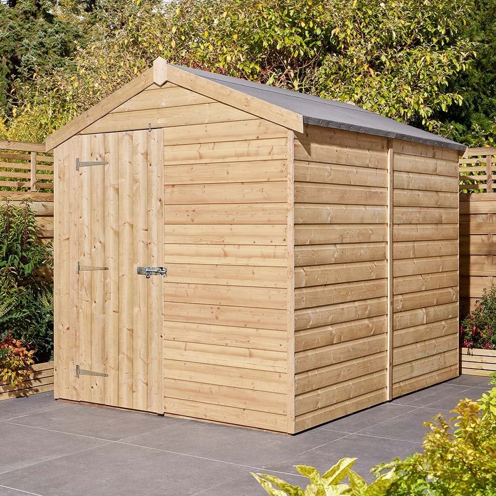 Schijndel Large Wooden Garden Apex Shed With 1 Door In Natural