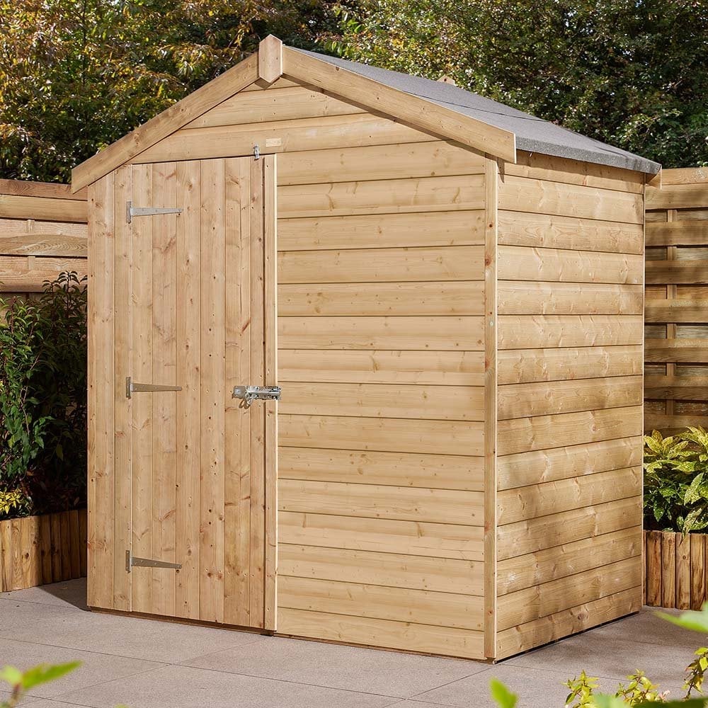 Schijndel Medium Wooden Garden Apex Shed With 1 Door In Natural