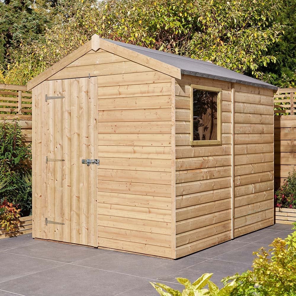 Schijndel Wooden Garden Apex Shed With 1 Door In Natural