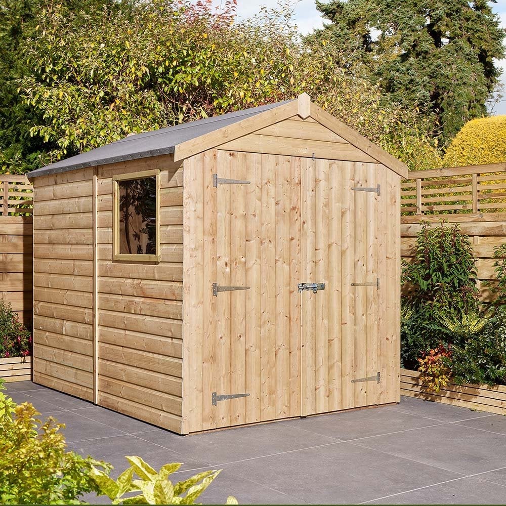 Schijndel Wooden Garden Apex Shed With 2 Doors In Natural