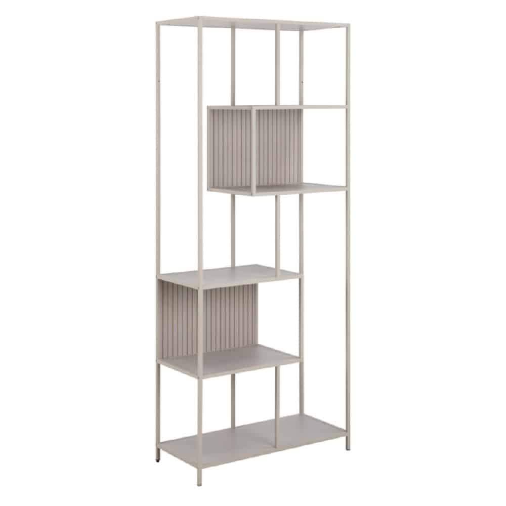 Sebring Wooden Bookcase Small With Metal Frame In Grey