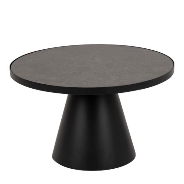Seguin Ceramic Coffee Table Large Round In Black | Bed Sava