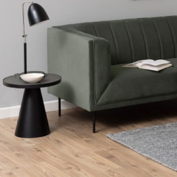 Seguin Ceramic Coffee Table Small Round In Black | Bed Sava