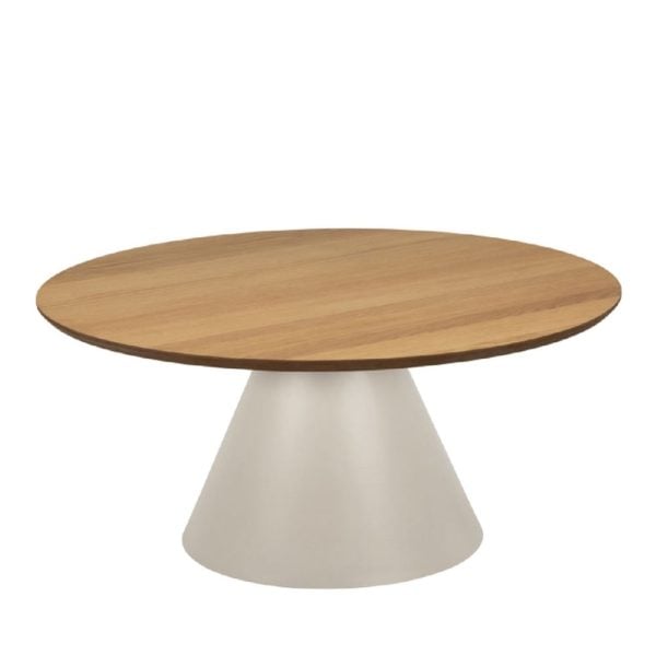 Seguin Wooden Coffee Table Large Round In Oak And Grey | Bed Sava