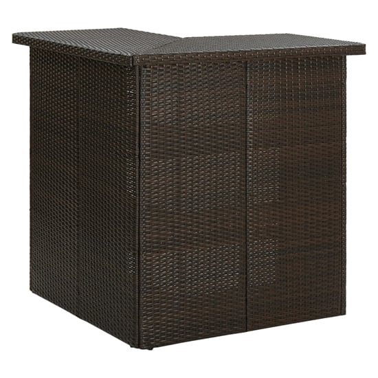 Selah Corner Poly Rattan Garden Bar Table In Brown
