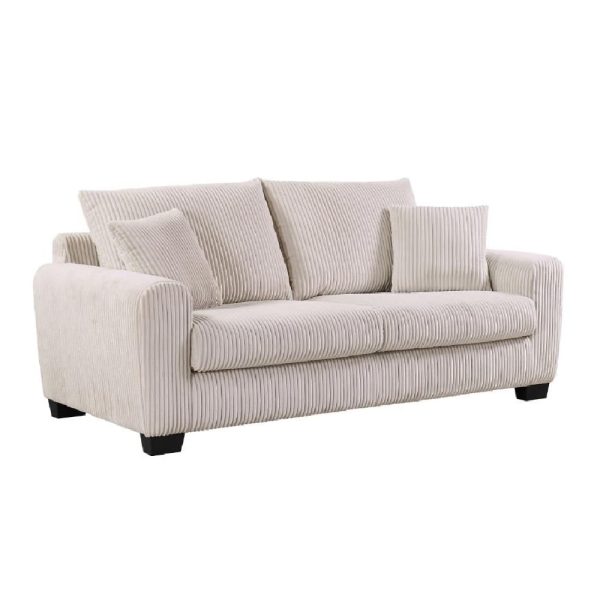 Selden Fabric 3 Seater Sofa With Black Legs In Mocha | Bed Sava