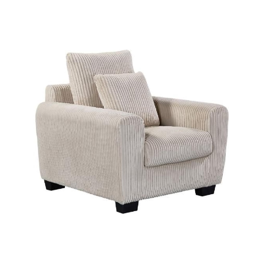 Selden Fabric 1 Seater Sofa With Black Legs In Mocha