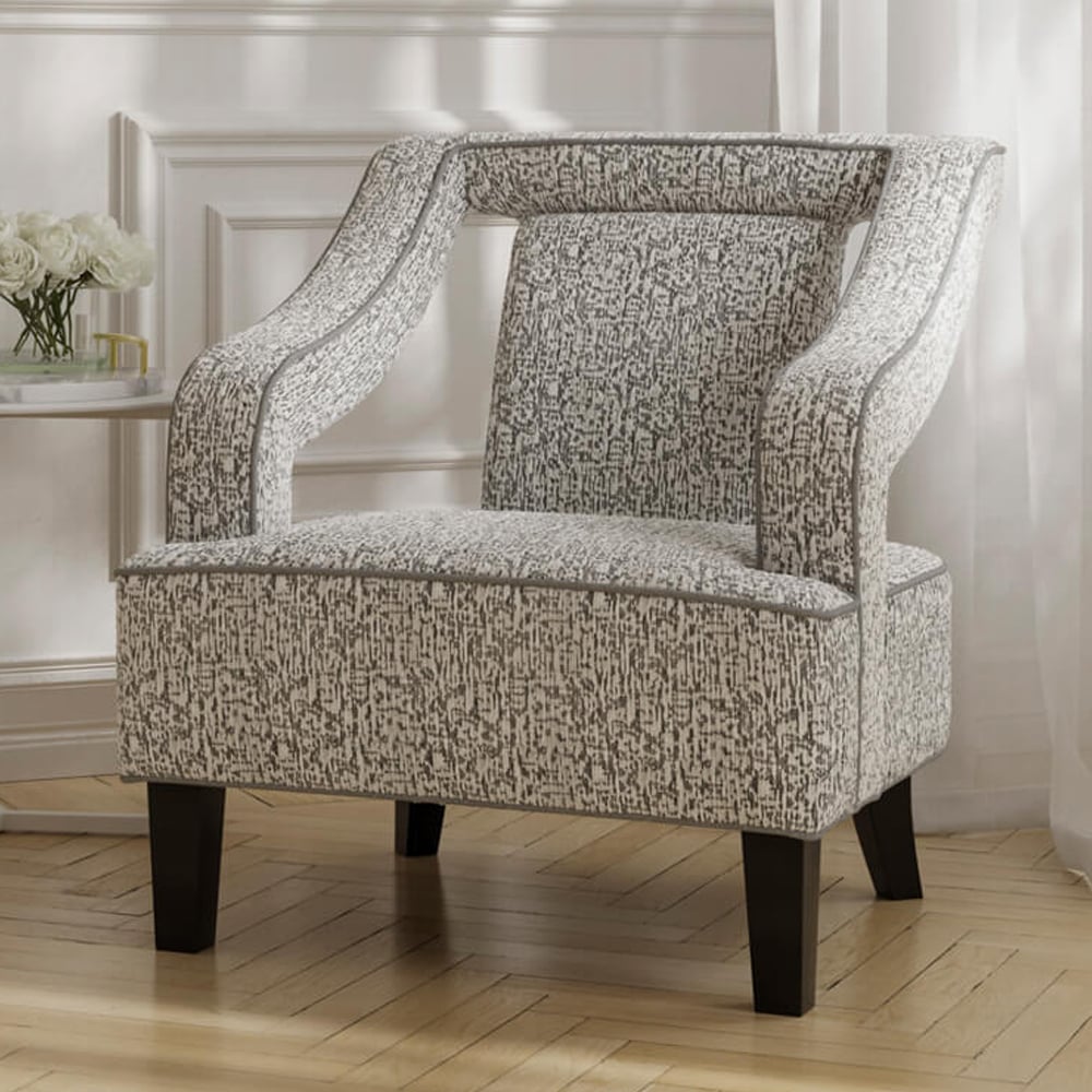 Senatobia Fabric Accent Chair With Black Legs In Elephant