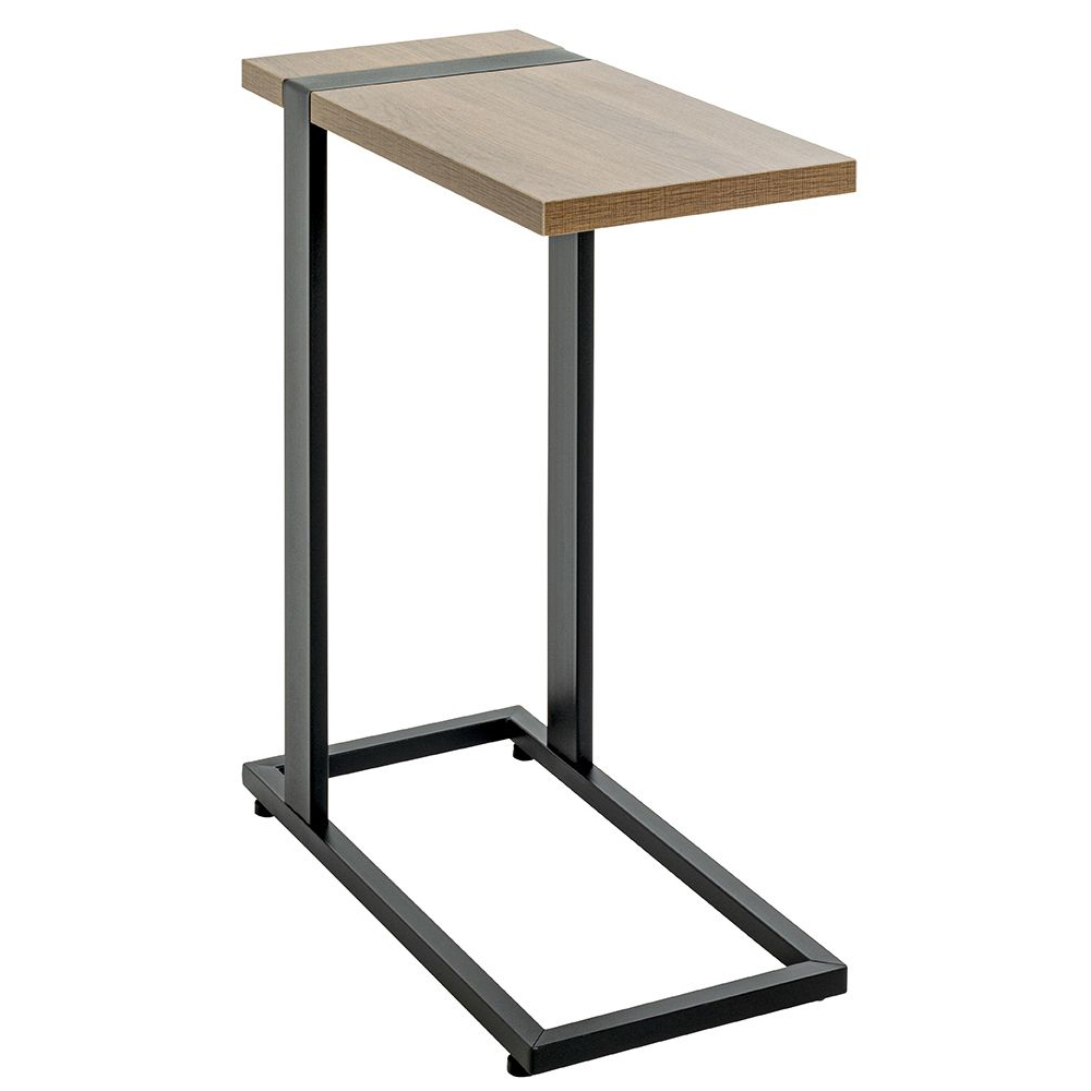 Senatobia Wooden End Table With Black Frame In Natural