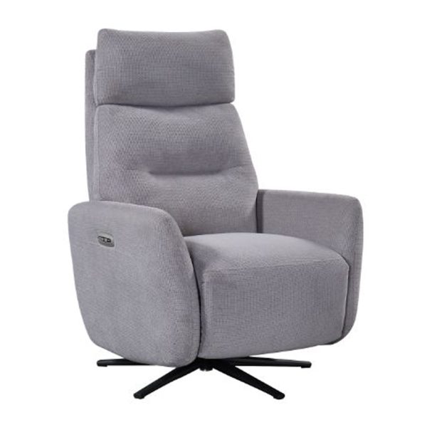 Seneca Fabric Electric Recliner Chair In Pewter | Bed Sava