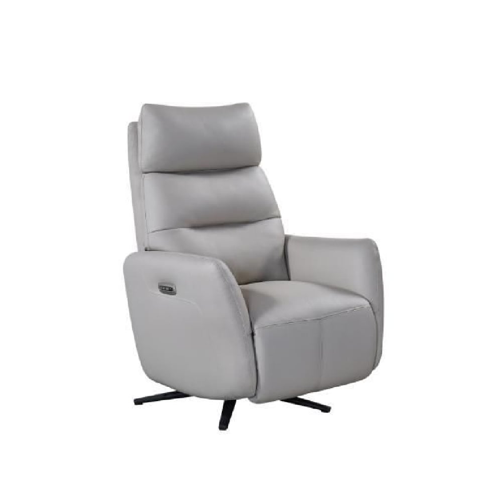 Seneca Leather Electric Recliner Chair In Cloud