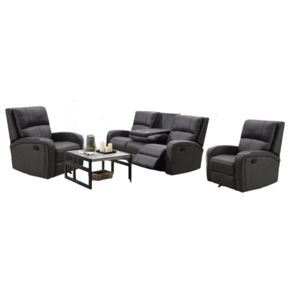 Seoul Fabric Recliner 3+1+1 Seater Sofa Set In Grey | Bed Sava