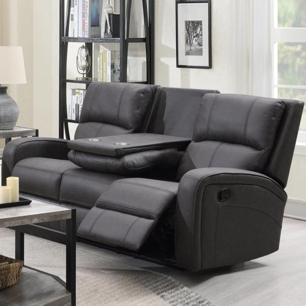 Seoul Fabric Recliner 3 Seater Sofa In Grey | Bed Sava
