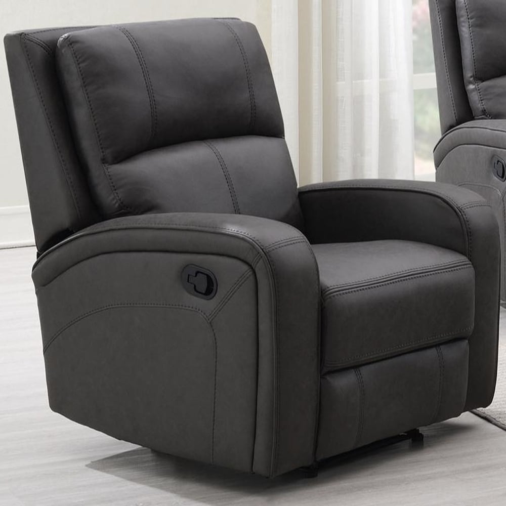 Seoul Fabric Recliner 1 Seater Sofa In Grey