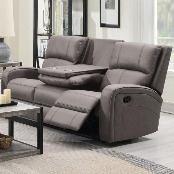 Seoul Fabric Recliner 3 Seater Sofa In Taupe | Bed Sava