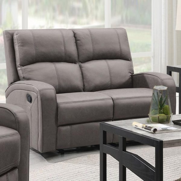 Seoul Fabric Recliner 2 Seater Sofa In Taupe | Bed Sava