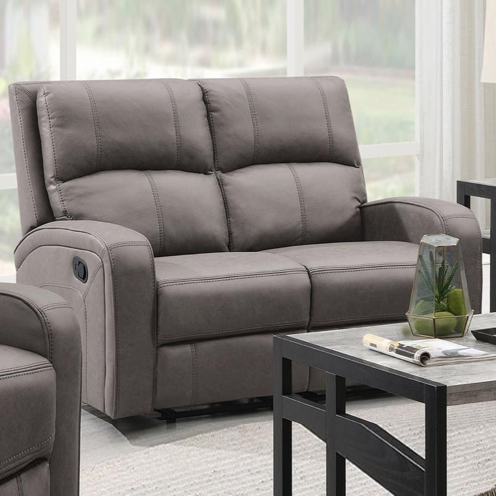 Seoul Fabric Recliner 2 Seater Sofa In Taupe