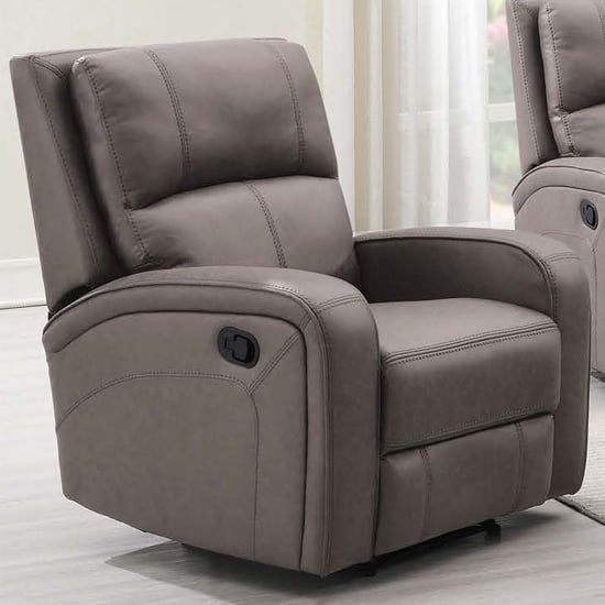 Seoul Fabric Recliner 1 Seater Sofa In Taupe