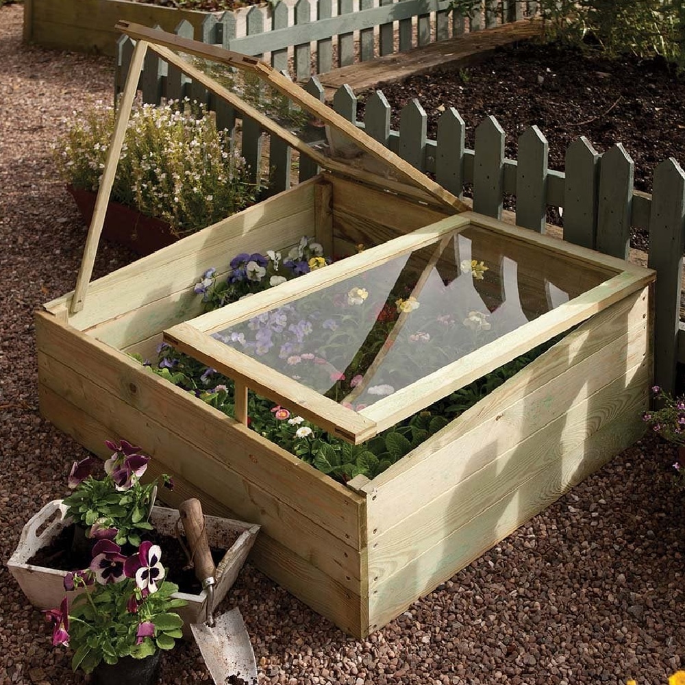 Sevenoaks Glass Garden Coldframe With Wooden Frame In Natural