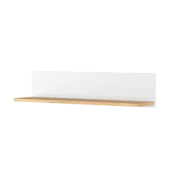 Sevilla Wooden Wall Shelf In Matt White And Oak | Bed Sava
