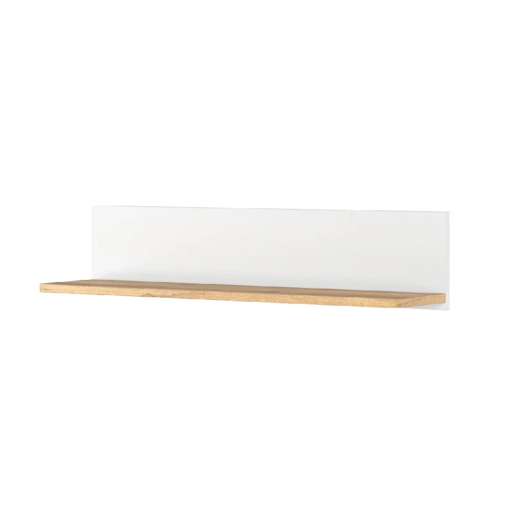 Sevilla Wooden Wall Shelf In Matt White And Oak