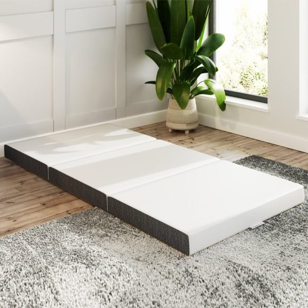Sewell Tall Fabric Foldable Single Mattress In White | Bed Sava