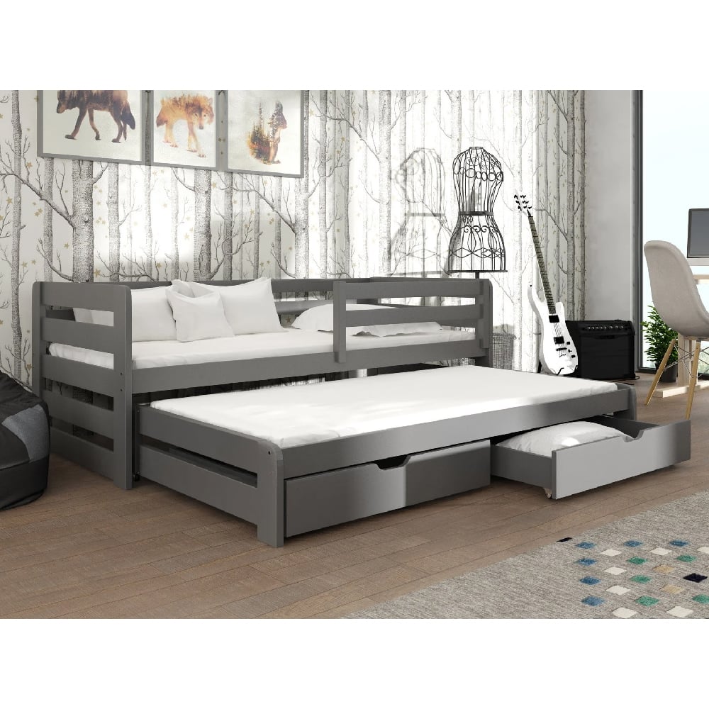 Sewell Wooden Day Bed Without Mattress And Trundle In Graphite