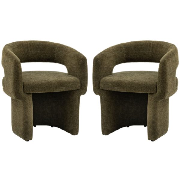 Shafter Green Fabric Dining Chairs In Pair | Bed Sava