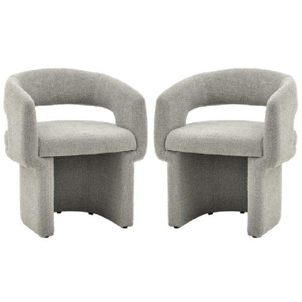Shafter Grey Fabric Dining Chairs In Pair | Bed Sava