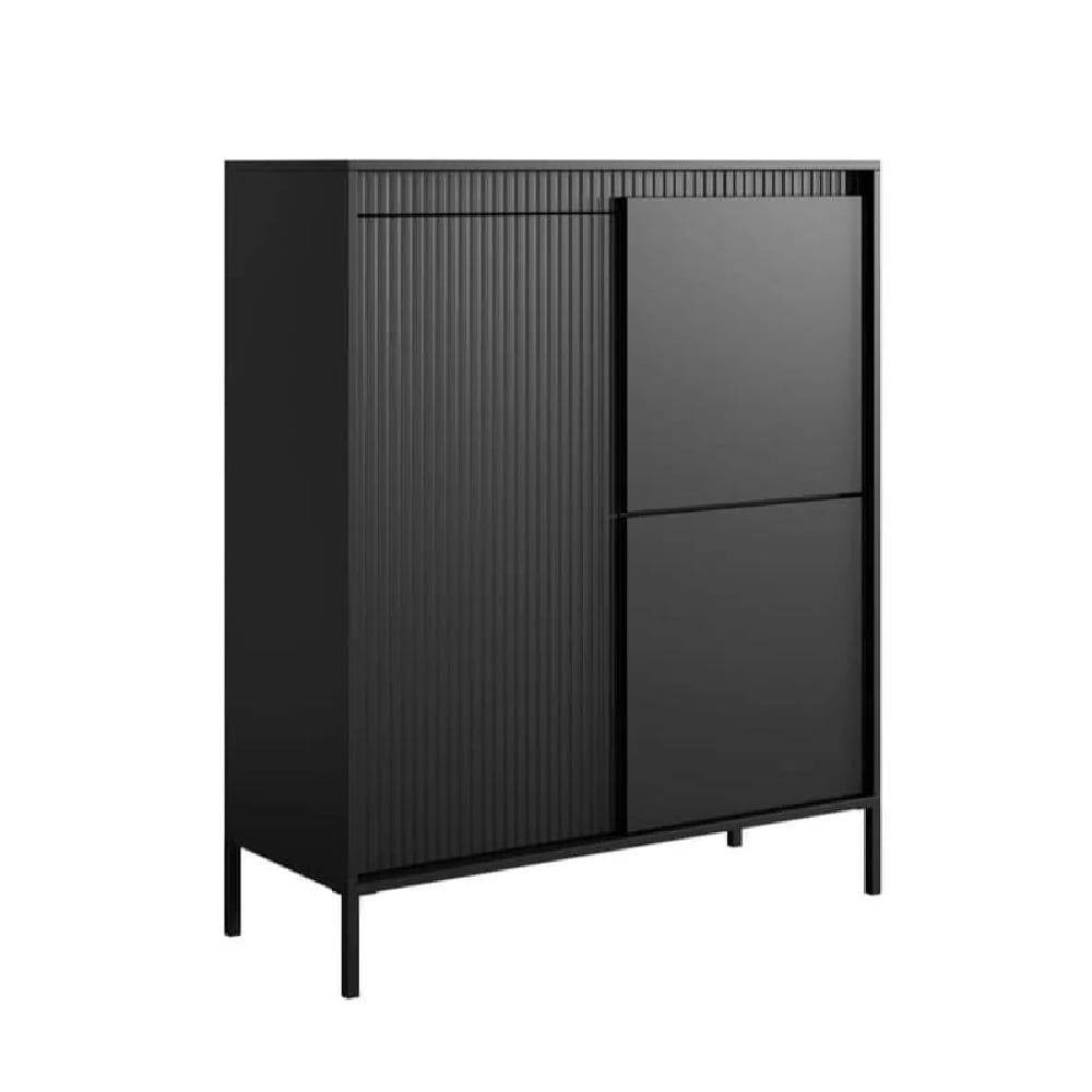 Shawnee Wooden Storage Cabinet With 3 Doors In Black