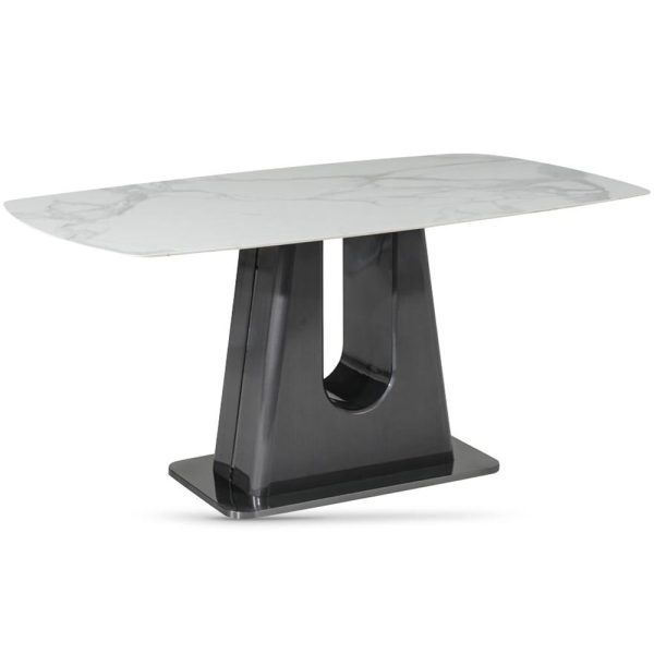 Shelby Sintered Stone Rectangular Coffee Table In Binli White | Bed Sava