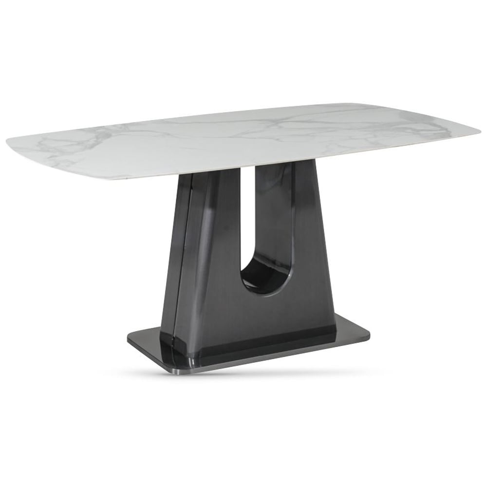 Shelby Sintered Stone Rectangular Dining Table In Binli White