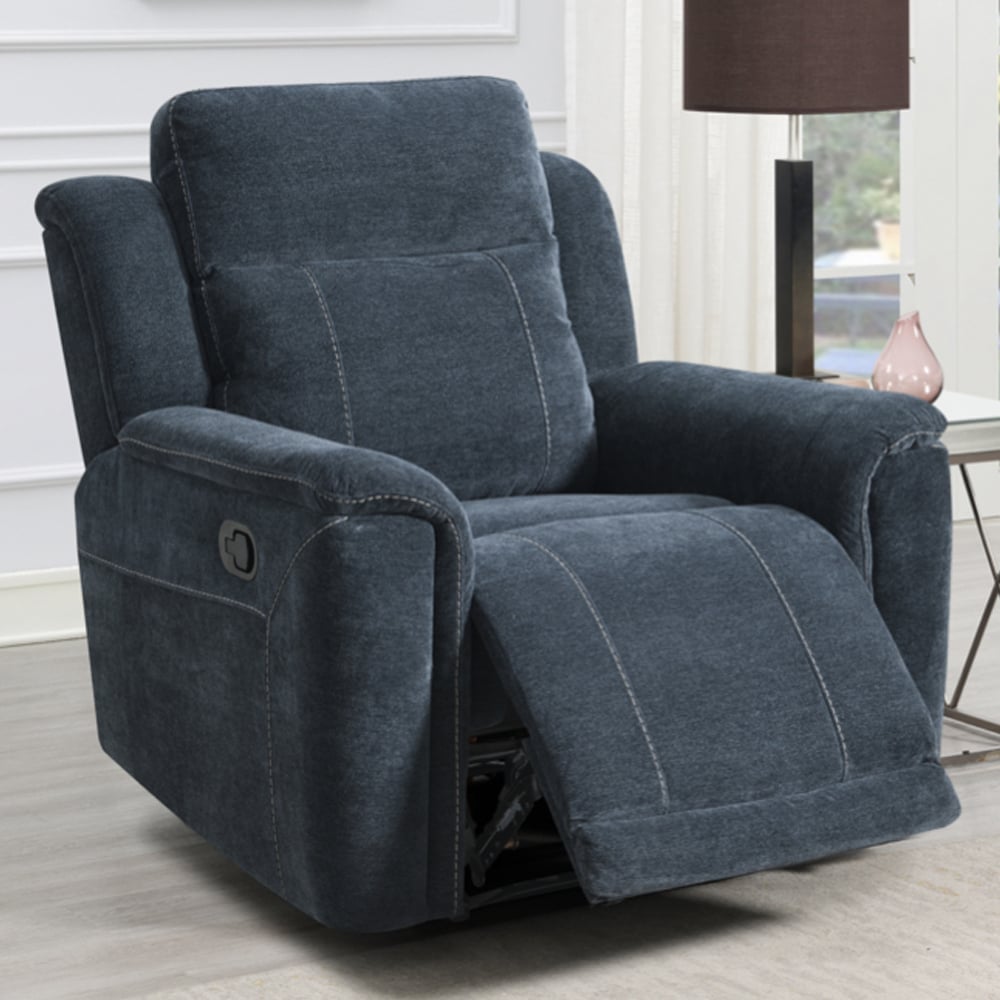 Sheridan Fabric Recliner 1 Seater Sofa In Dark Grey