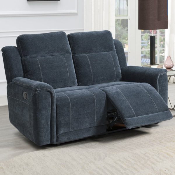 Sheridan Fabric Recliner 2 Seater Sofa In Dark Grey | Bed Sava