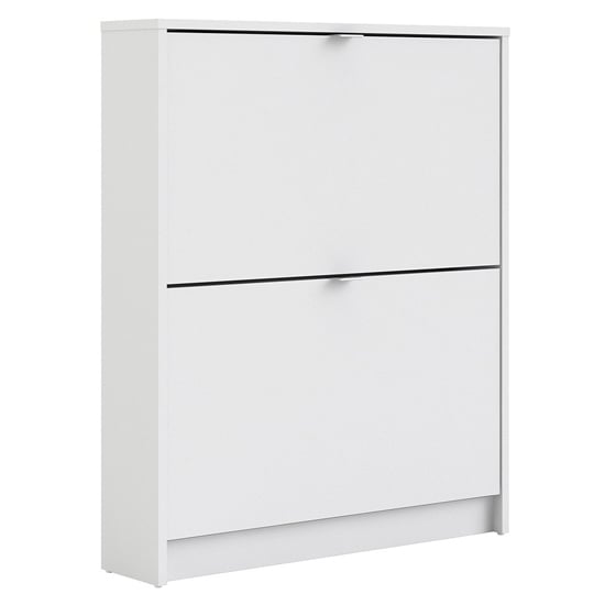 Shovy Wooden Shoe Cabinet With 2 Doors And 1 Layer In White