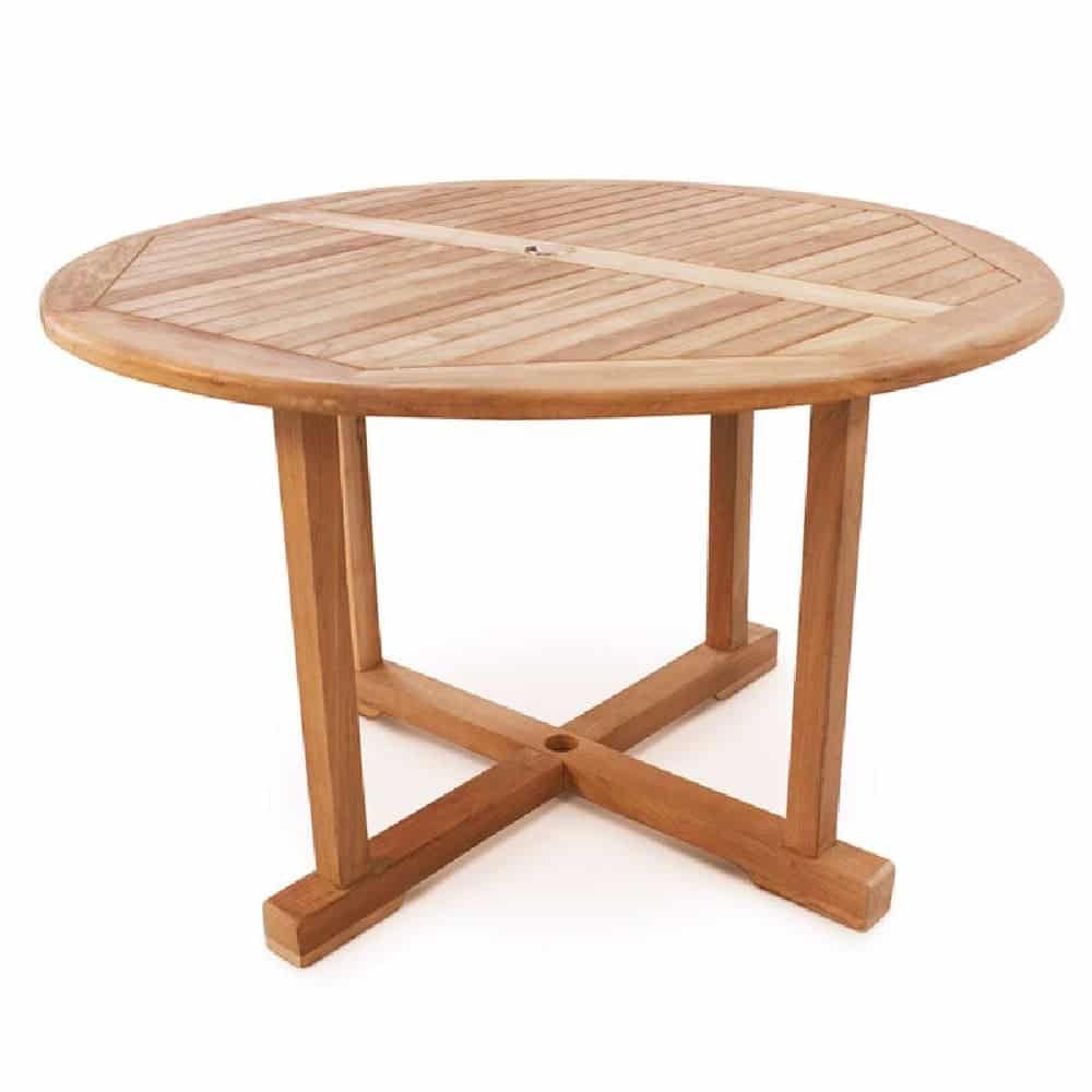 Sierra Large Wooden Round Dining Table In Teak