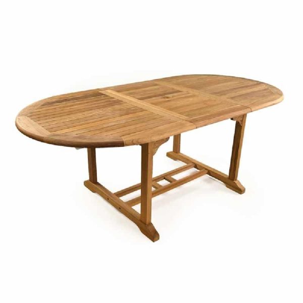 Sierra Wooden Extending Dining Table In Teak | Bed Sava
