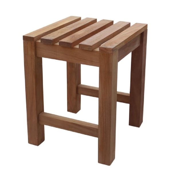 Sierra Wooden Outdoor Foot Stool In Teak | Bed Sava