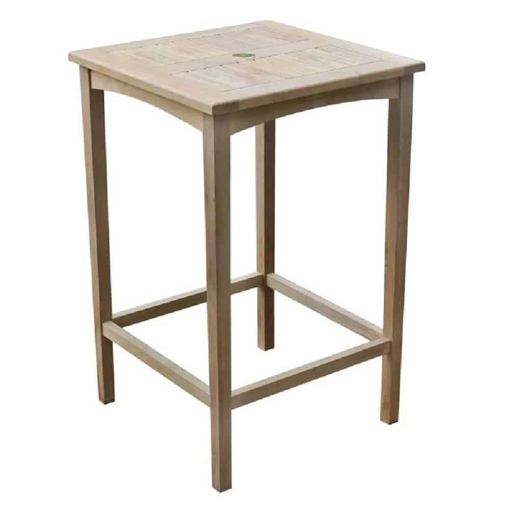 Sierra Wooden Square Bar Table In Teak