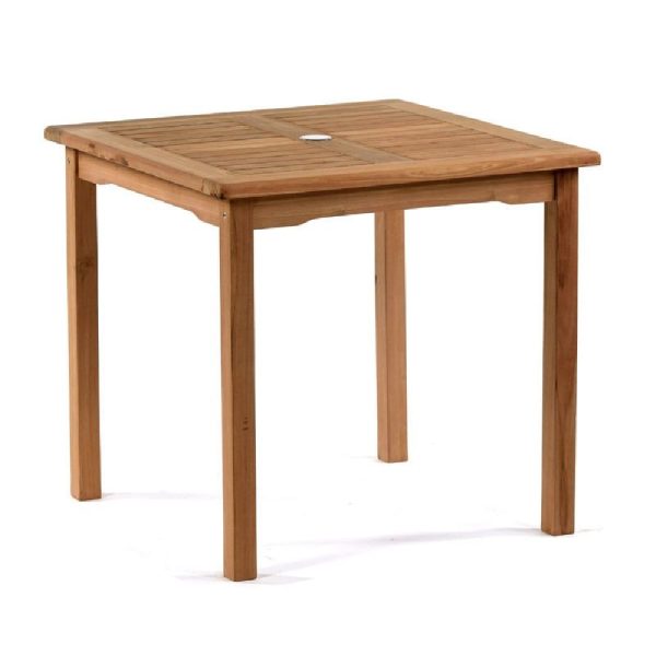 Sierra Wooden Square Bistro Table In Teak | Bed Sava