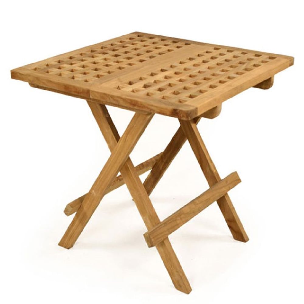 Sierra Wooden Square Folding Dining Table In Teak